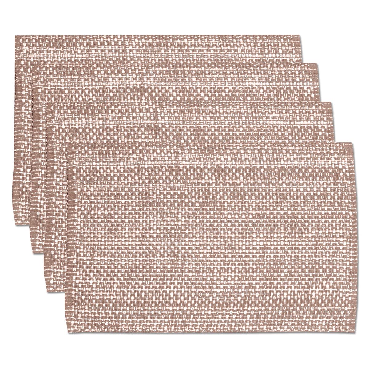 Sweet Home Collection 100% Cotton Placemats for Dining Room Rectangle Two Tone Woven Fabric 13" x 19" Soft Durable Table Mat Set, Set of 4, Rust
