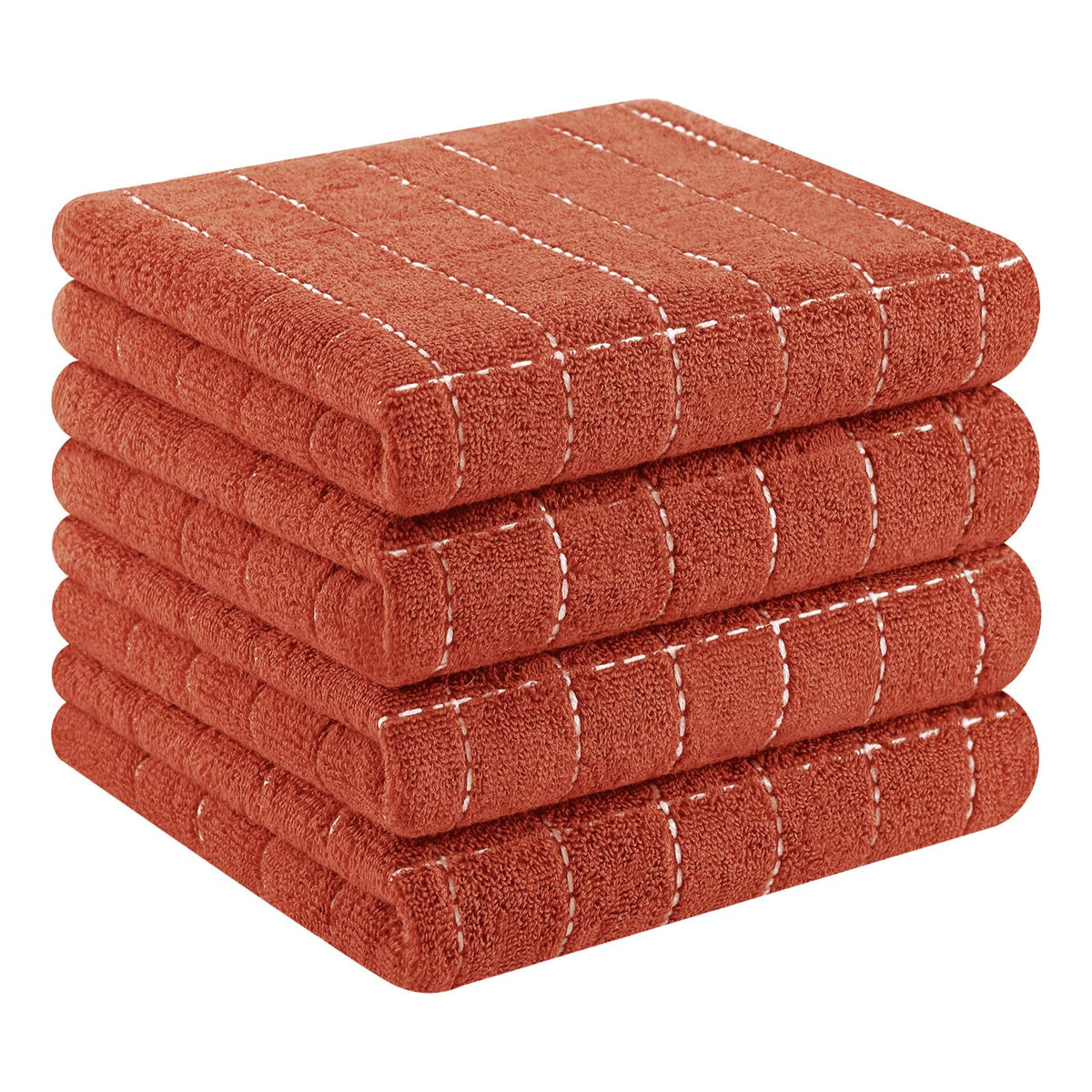 Homaxy 100% Cotton Terry Kitchen Towels, 4 Pack, Black