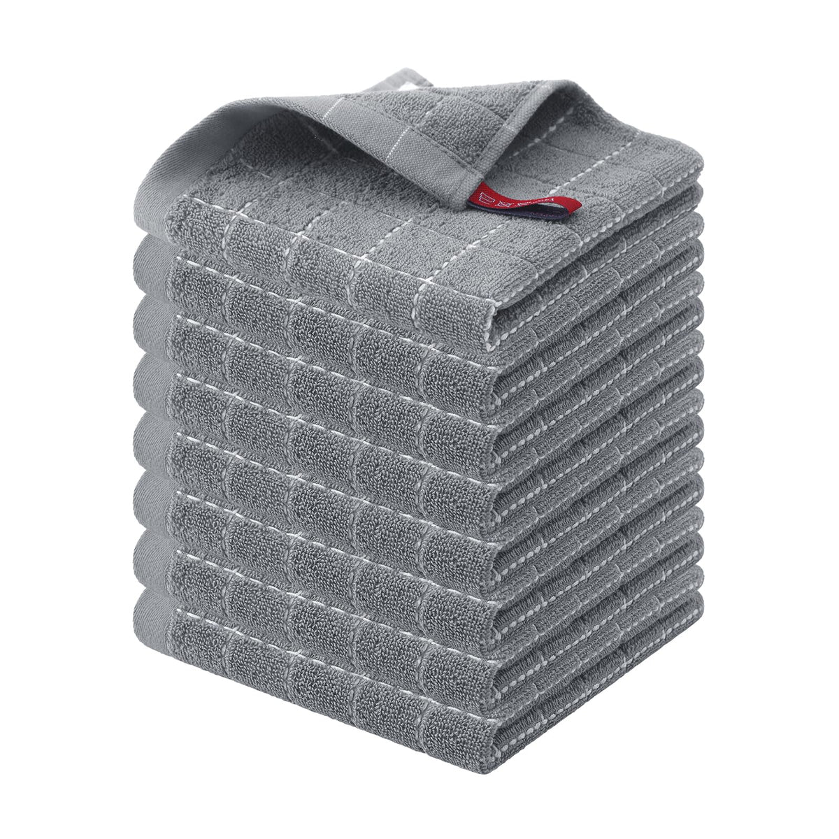 Homaxy 100% Cotton Terry Kitchen Towels, 4 Pack, Black