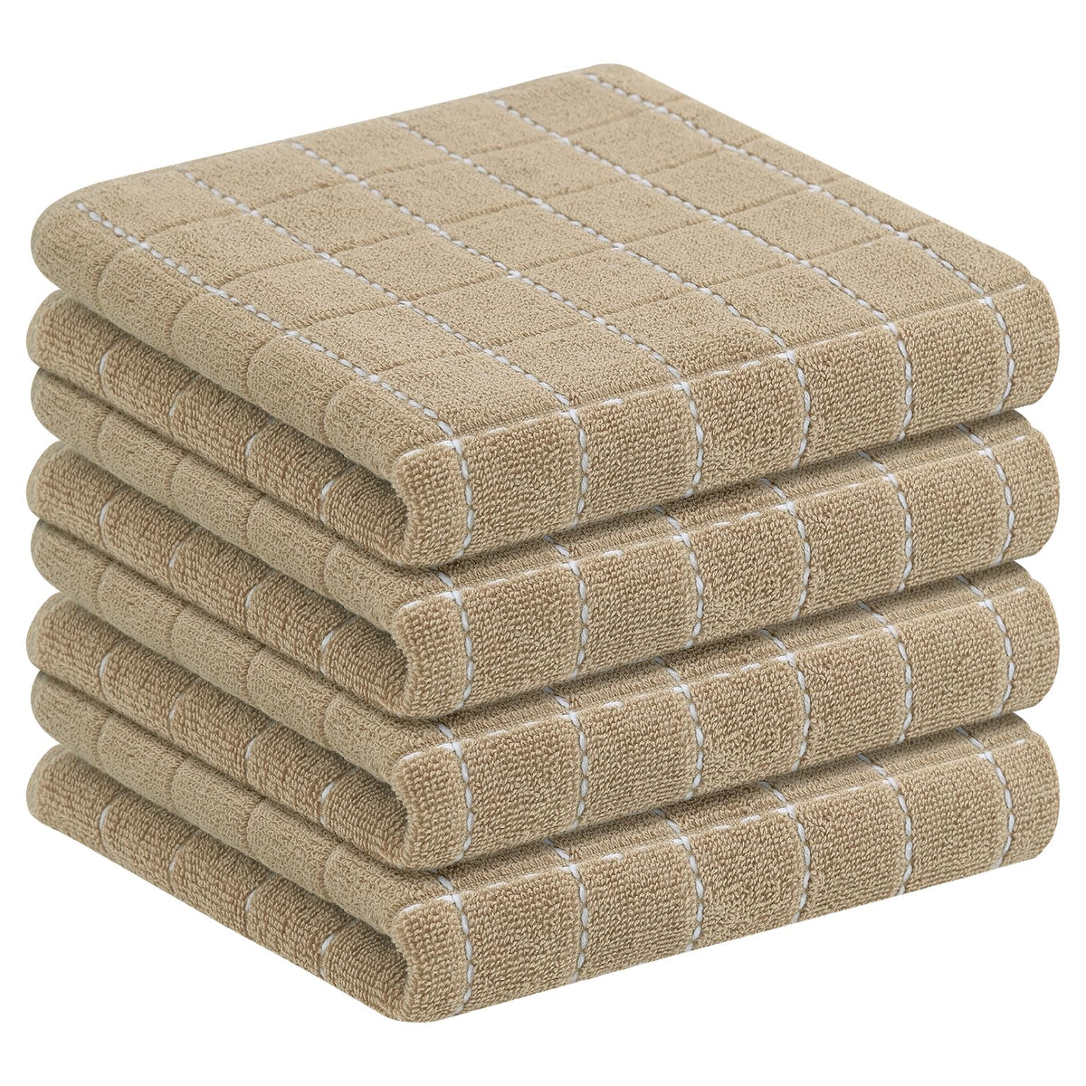 Homaxy 100% Cotton Terry Kitchen Towels, 4 Pack, Black