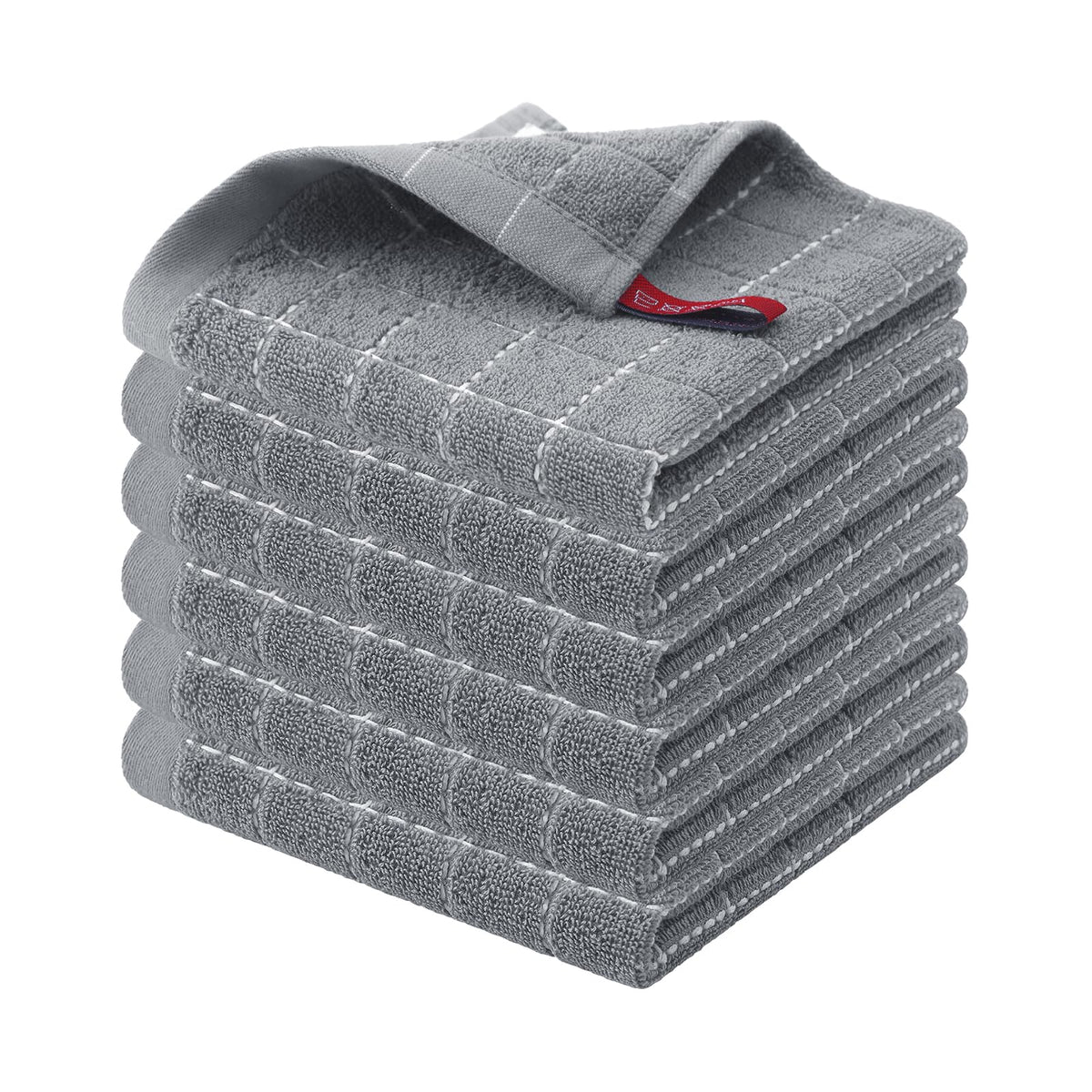 Homaxy 100% Cotton Terry Kitchen Towels, 4 Pack, Black