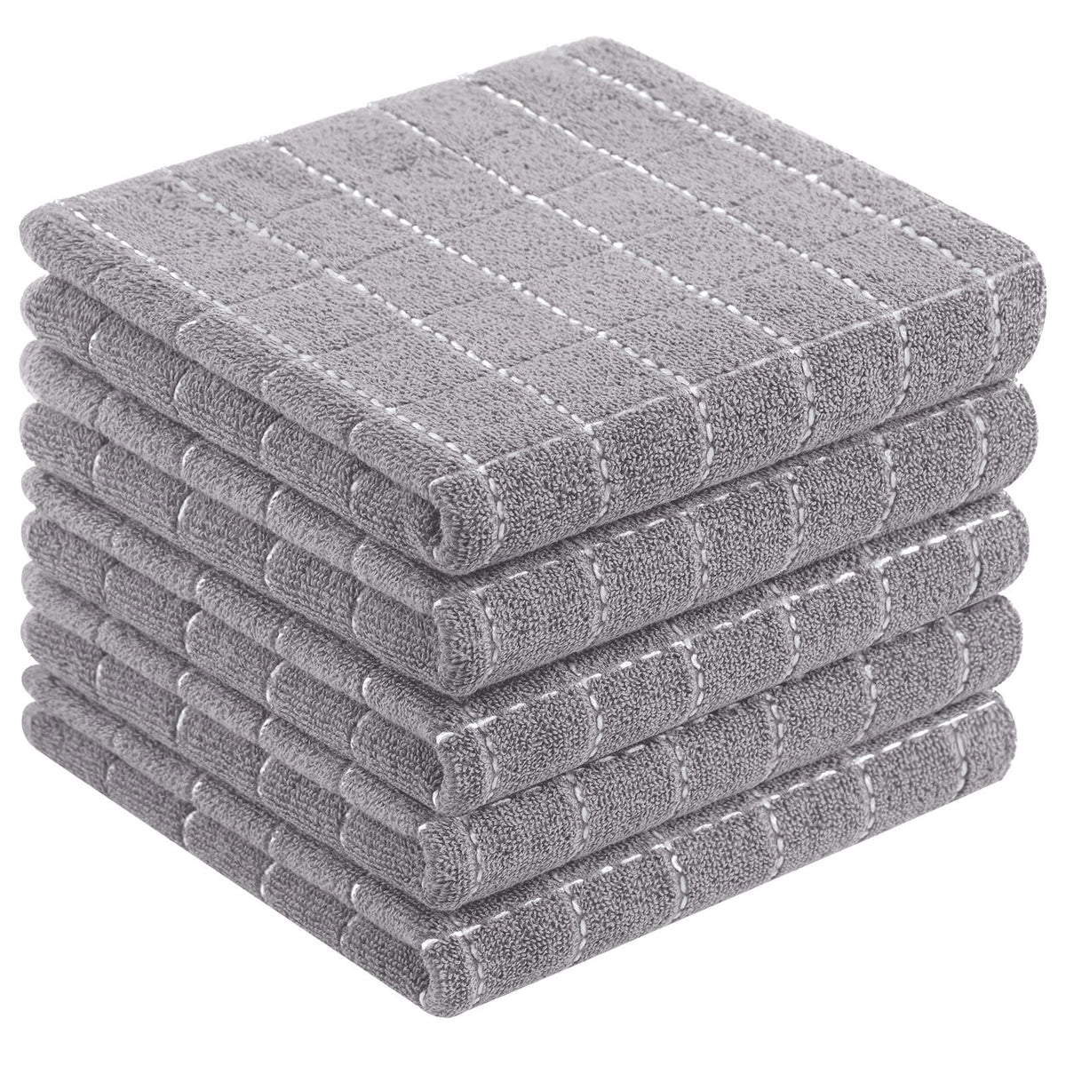 Homaxy 100% Cotton Terry Kitchen Towels, 2 Pack, Black