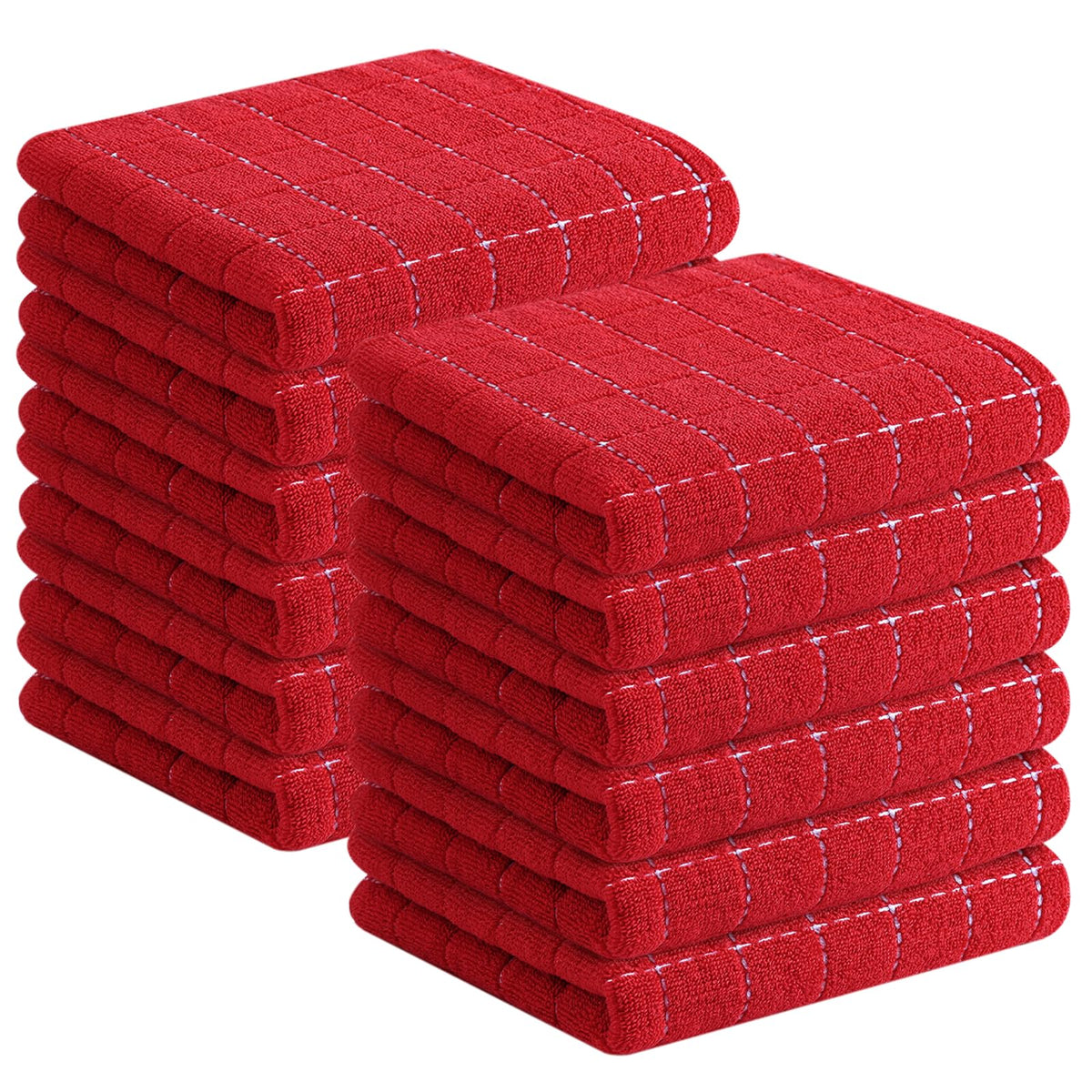Homaxy 100% Cotton Terry Kitchen Towels, 4 Pack, Black