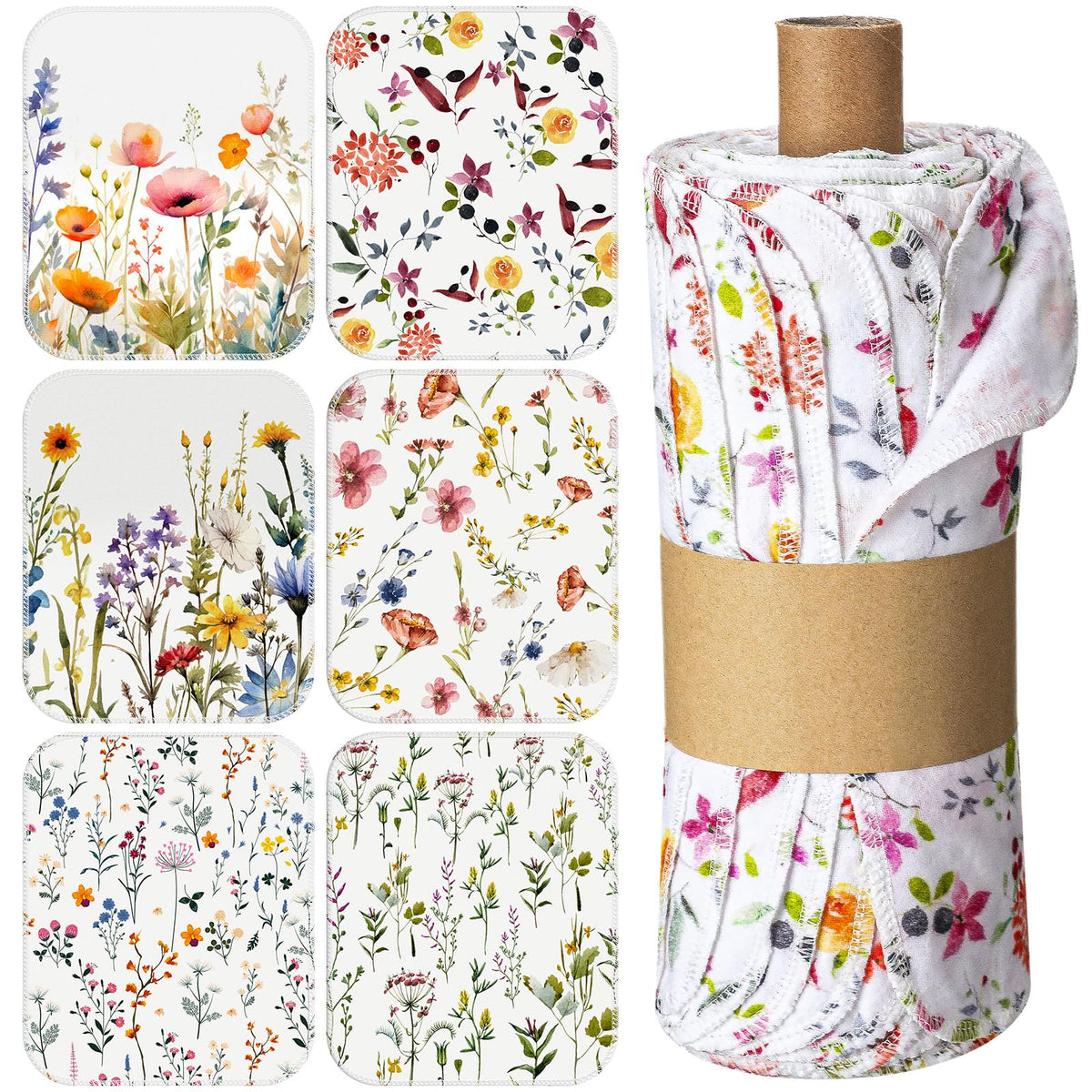 36 Pack Reusable Kitchen Cloths Cotton Towels, Hydrangea