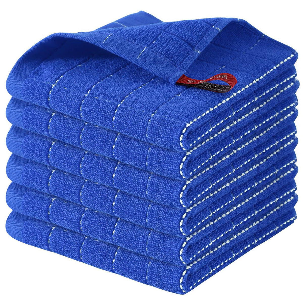 Homaxy 100% Cotton Terry Kitchen Towels, 4 Pack, Black