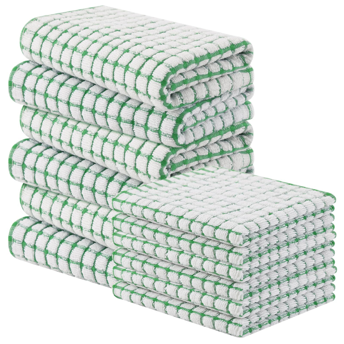Homaxy Cotton Terry Kitchen Towels and Dishcloths Set of 8, Mixed Color