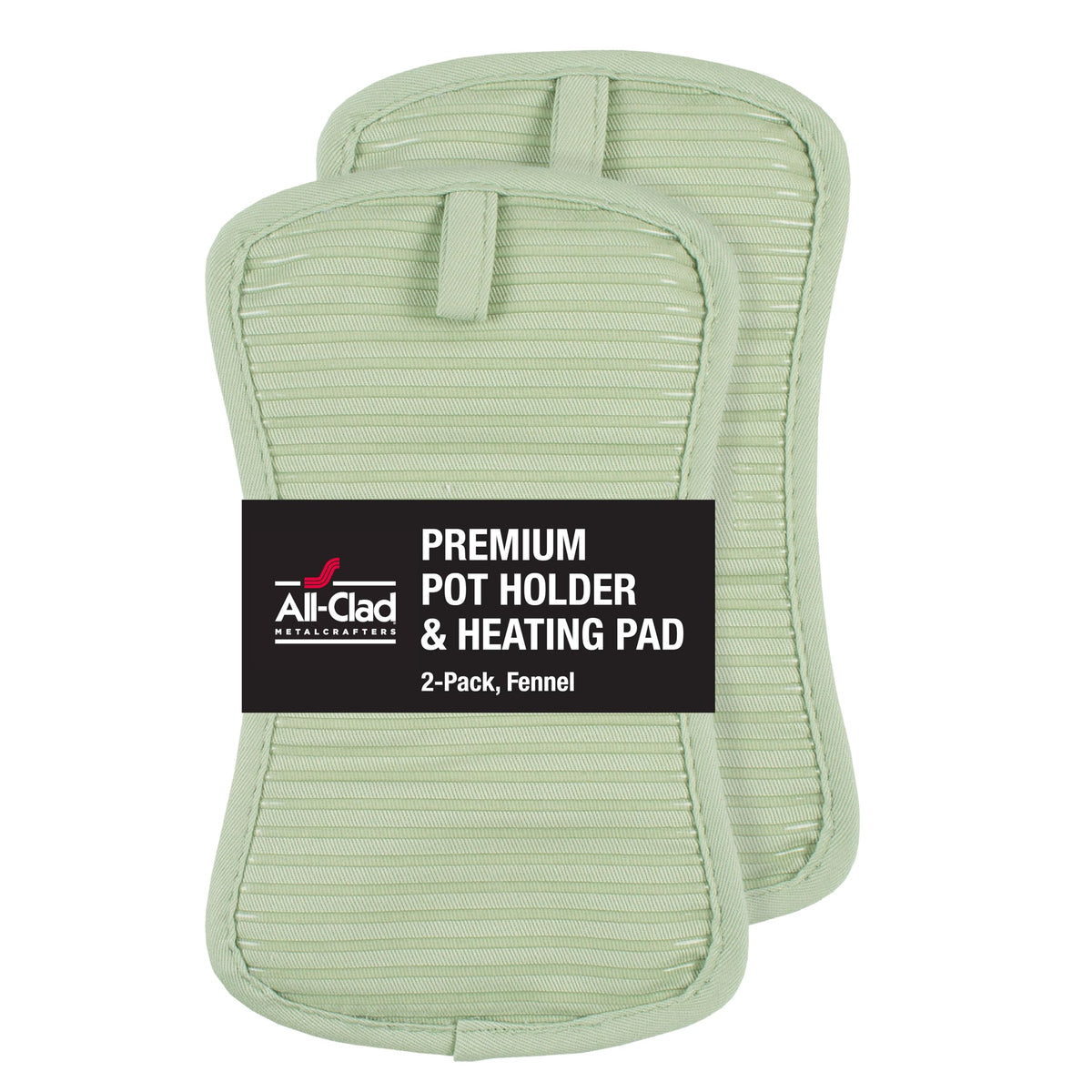 All-Clad Premium Pot Holder & Hot Pad: Heat Resistant to 500 Degrees - 100% Cotton, 10"x6.25" Hot Pad for Kitchen and Barbeque, (2-Pack), Indigo