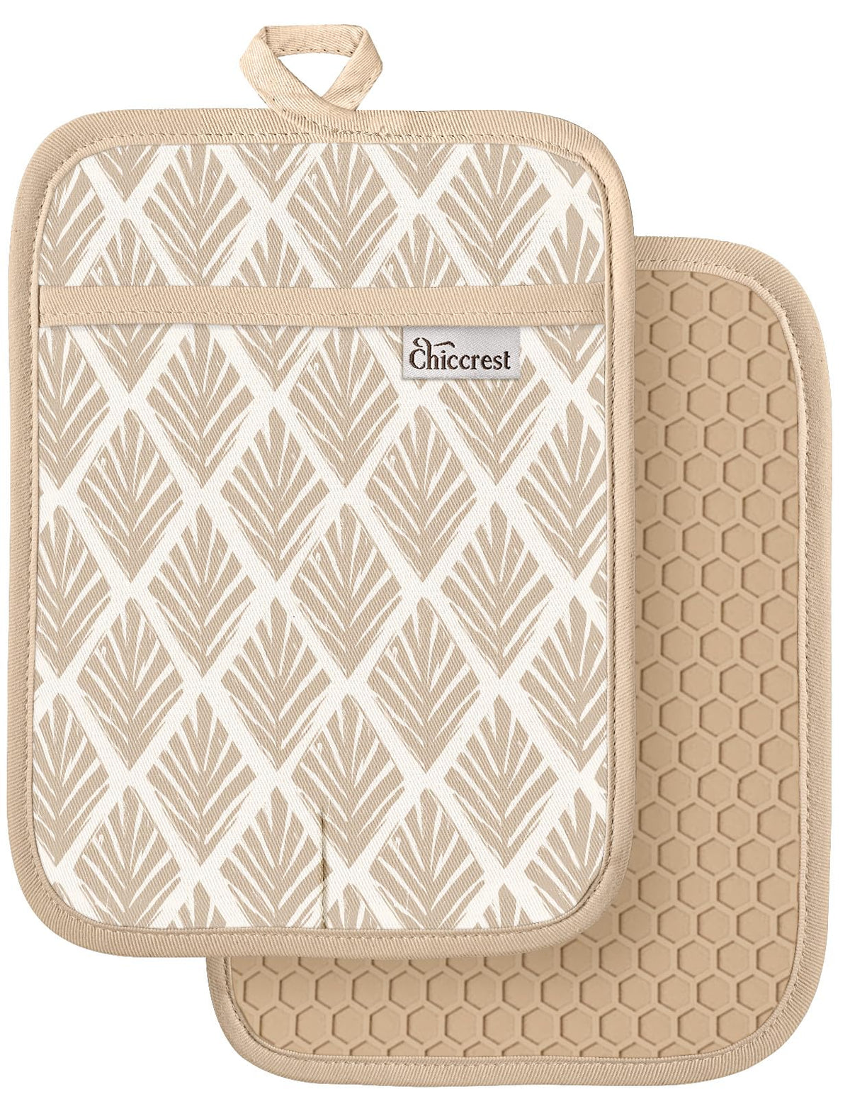 100% Cotton Potholders Textured Soft Silicone Grip Daisy Gingham