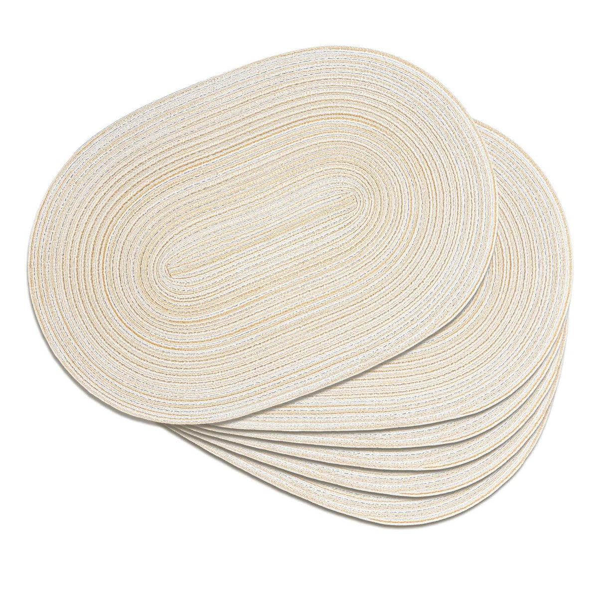 Placemats Set of 6, Woven Oval Braided Dining Table Mats(Brown)