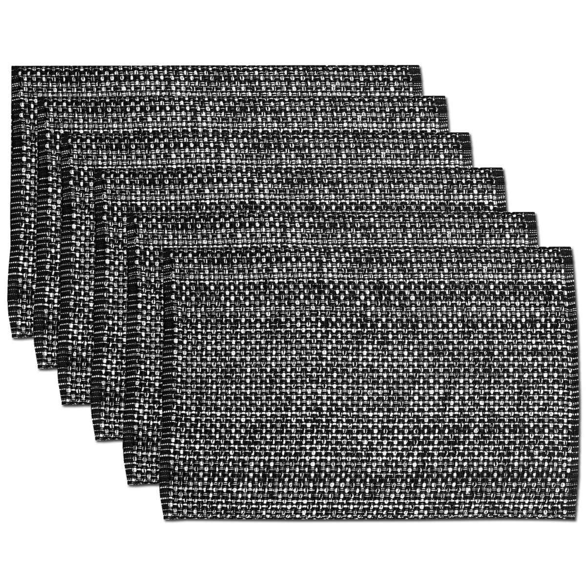 Sweet Home Collection 100% Cotton Placemats for Dining Room Rectangle Two Tone Woven Fabric 13" x 19" Soft Durable Table Mat Set, Set of 4, Rust