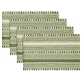 Artoid Mode Caramel Woven Braided Stripe Placemats Set of 4-12x18 Inch