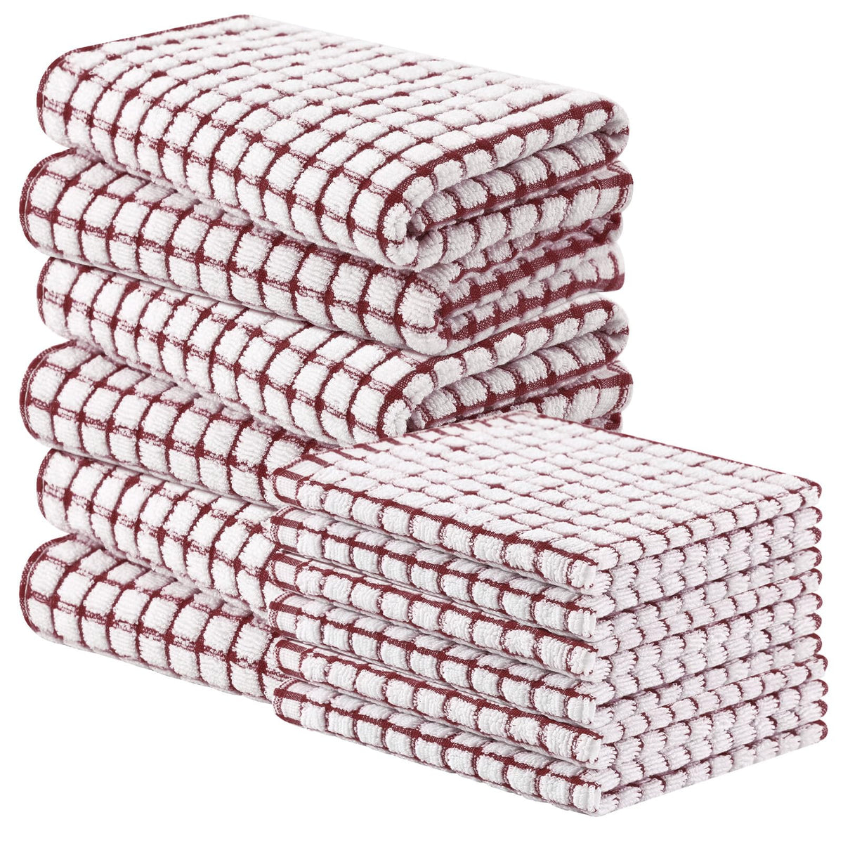 Homaxy Cotton Terry Kitchen Towels and Dishcloths Set of 8, Mixed Color
