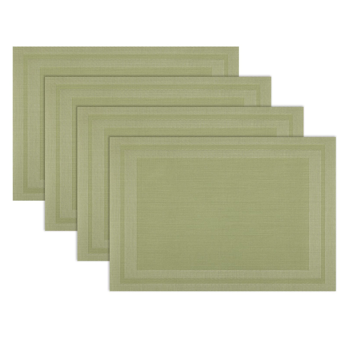 Winknowl Placemats Set of 4，Heat Resistant Woven Vinyl Washable PVC Place Mats，Non-Slip Stain Resistant Indoor/Outdoor Table Mats for Dining Table (Brown)