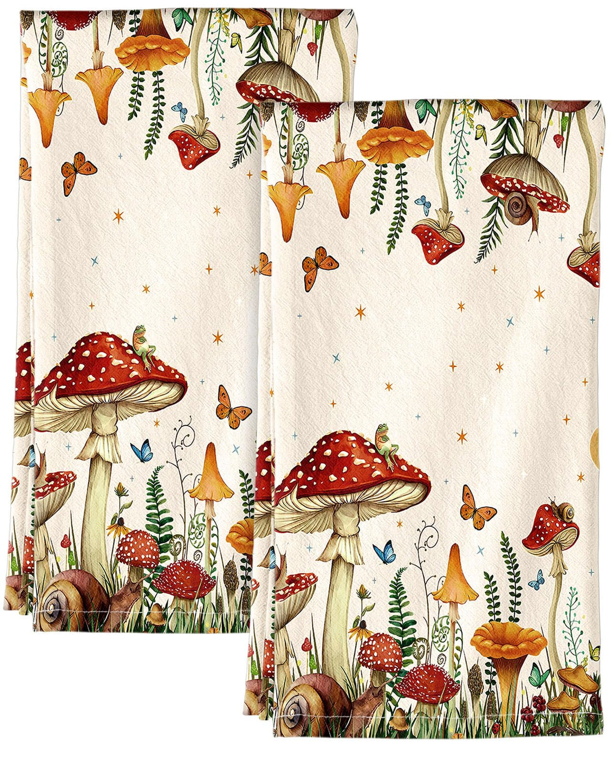 Miss Adola 150GSM Flour Sack Kitchen Towels Set of 2, Vintage Flower