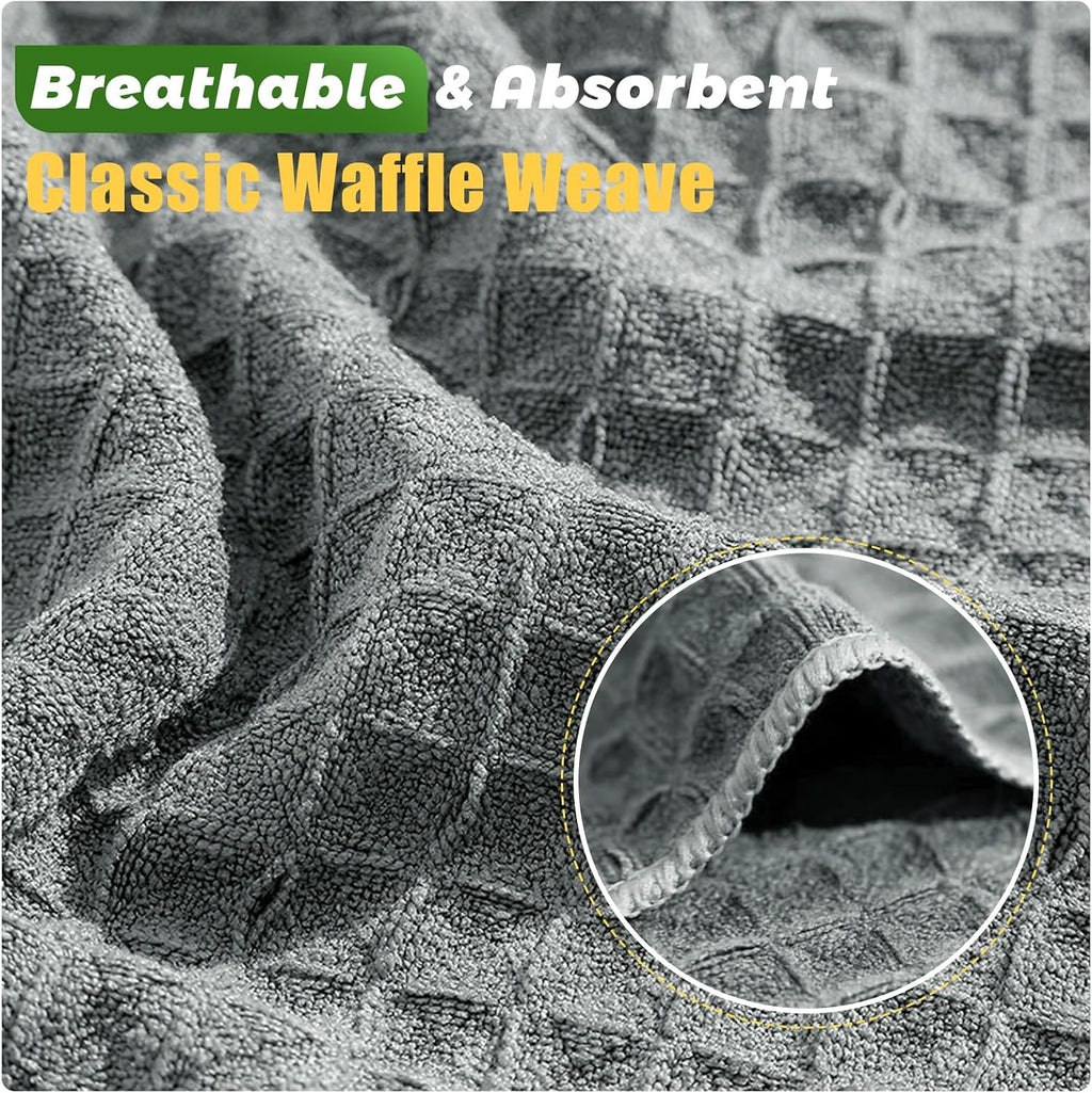 Kitchen Towels 6-Pack Cotton Waffle Weave Dish Cloths 12 x 12 Cleaning Rags