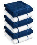 T-fal Solid & Checked Parquet Kitchen Towels: Highly Absorbent, Super Soft Long Lasting - 100% Cotton, 16"x26" Dish Towels for Cleaning & Drying Dishes, Pans, Glassware, or Countertops, (2-Pack), Gray