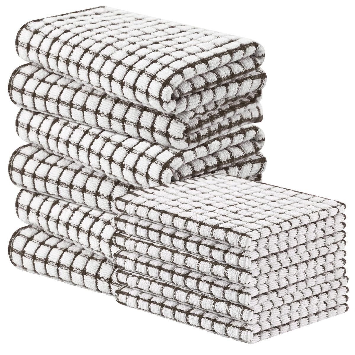 Homaxy Cotton Terry Kitchen Towels and Dishcloths Set of 8, Mixed Color