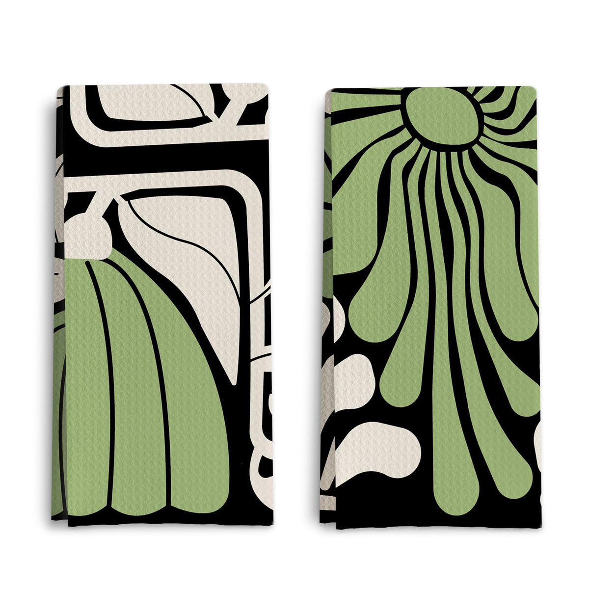 Abstract Floral Kitchen Dish Towels - Vintage Waffle Weave Kitchen Towels, Retro Flower Waffle Weave Decorative Kitchen Towels, Boho Hand Towels for Bathroom (16×24 Inches)