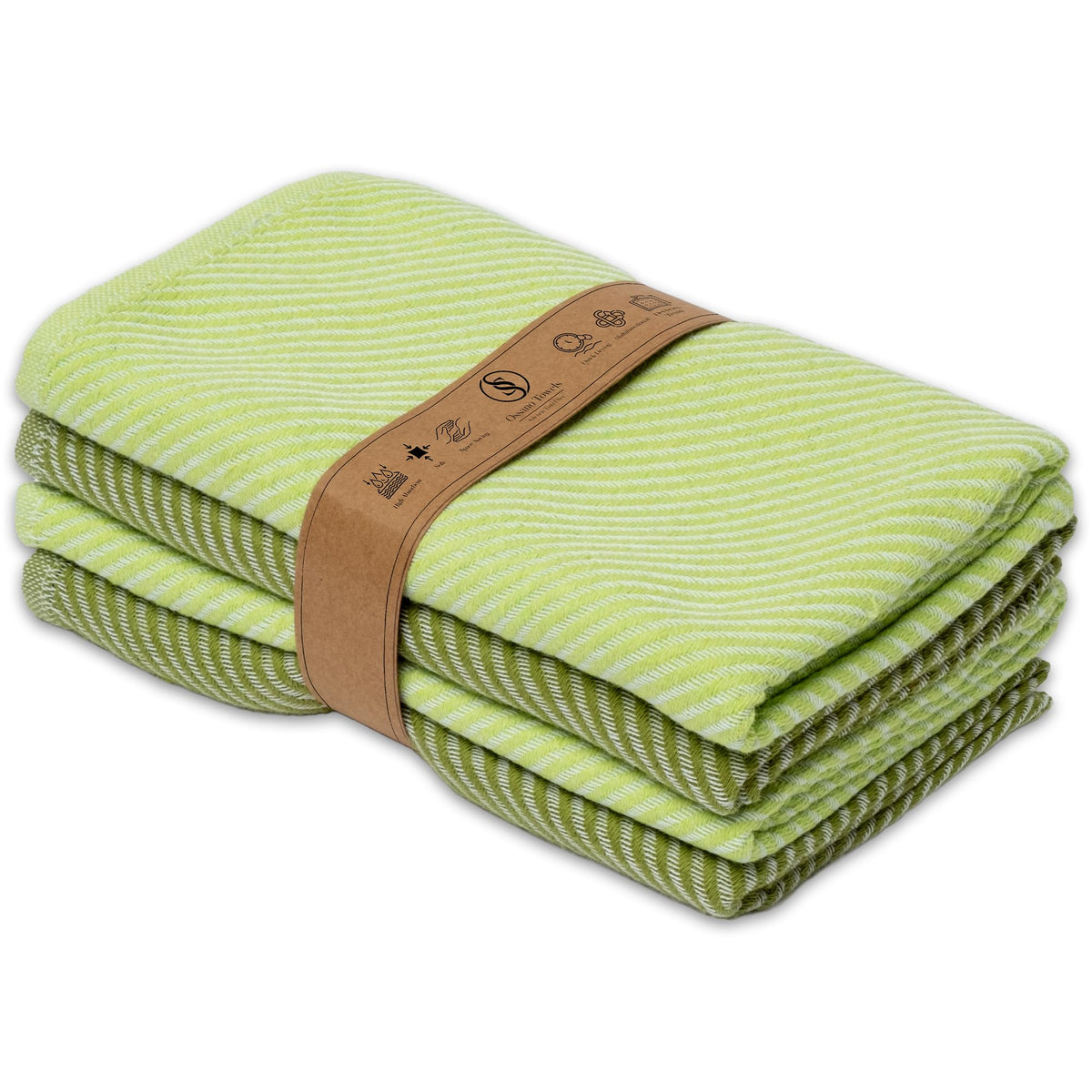 Ossano Kitchen Towels Set - 4 Pack, (20" x 30") - Boho & Decorative - Versatile as, Dish Towels for Drying Dishes, Drying Towels, Flour Sack Towel, Kitchen Cloths, Beige and Ecru