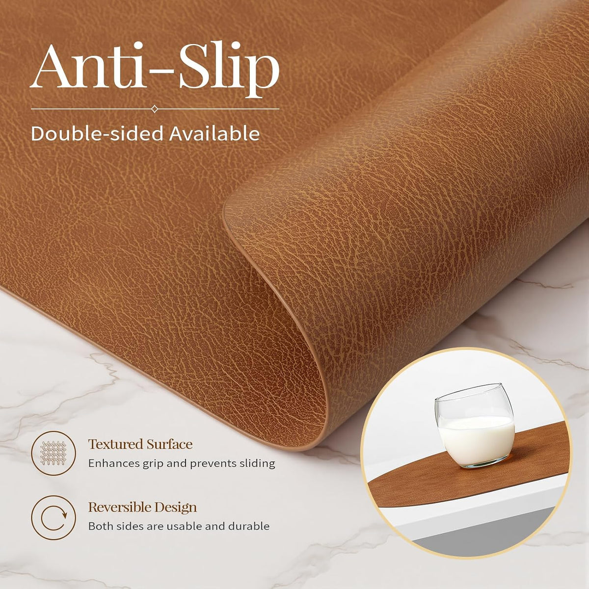 Homaxy Oval Heat Resistant Placemats Set of 6, Reddish Brown