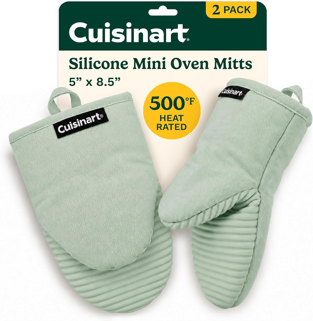 Cuisinart Mini Oven Mitts, 2-Pack 5"x8.5", Heat Resistant 500F