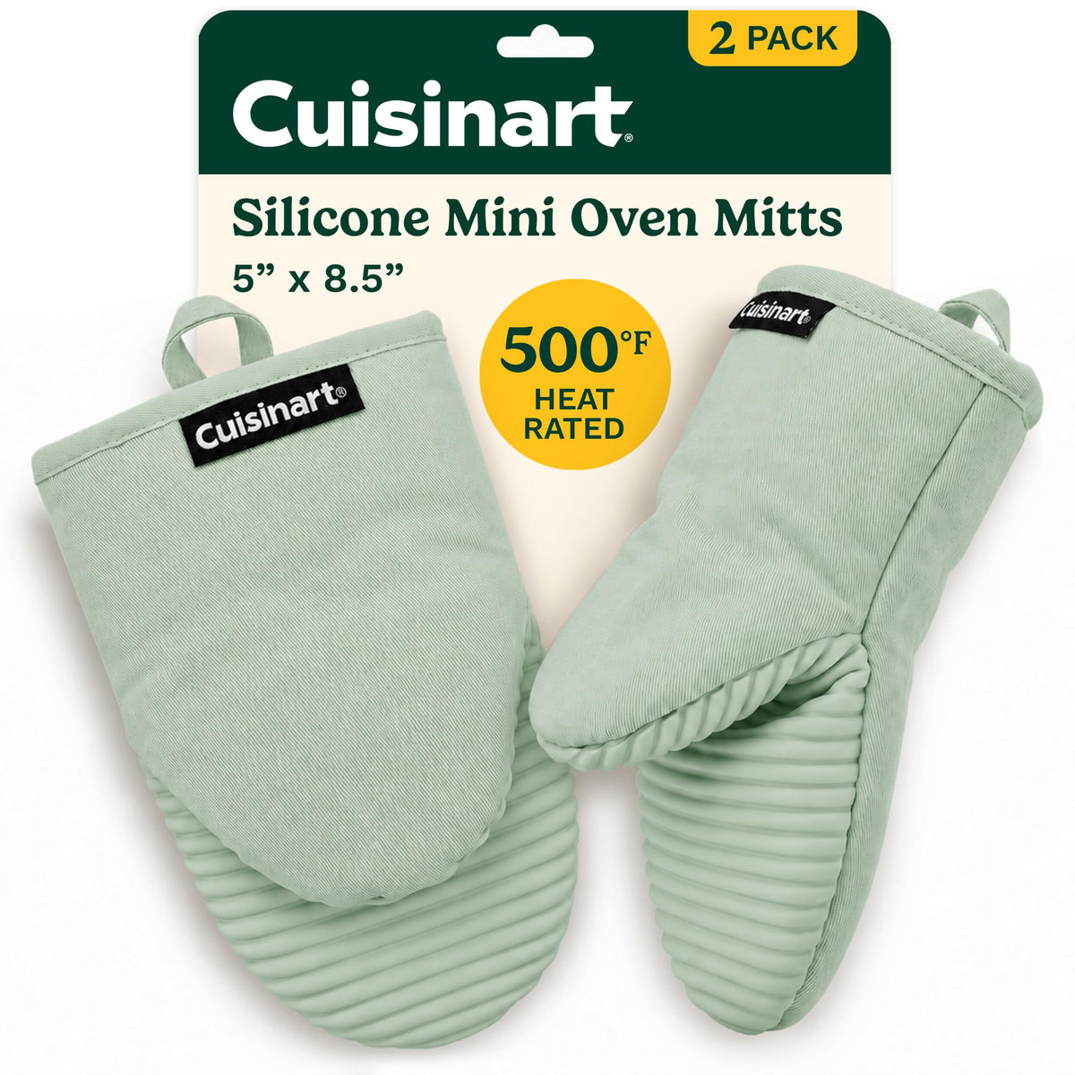 Cuisinart Mini Oven Mitts, 2-Pack 5"x8.5", Heat Resistant 500F