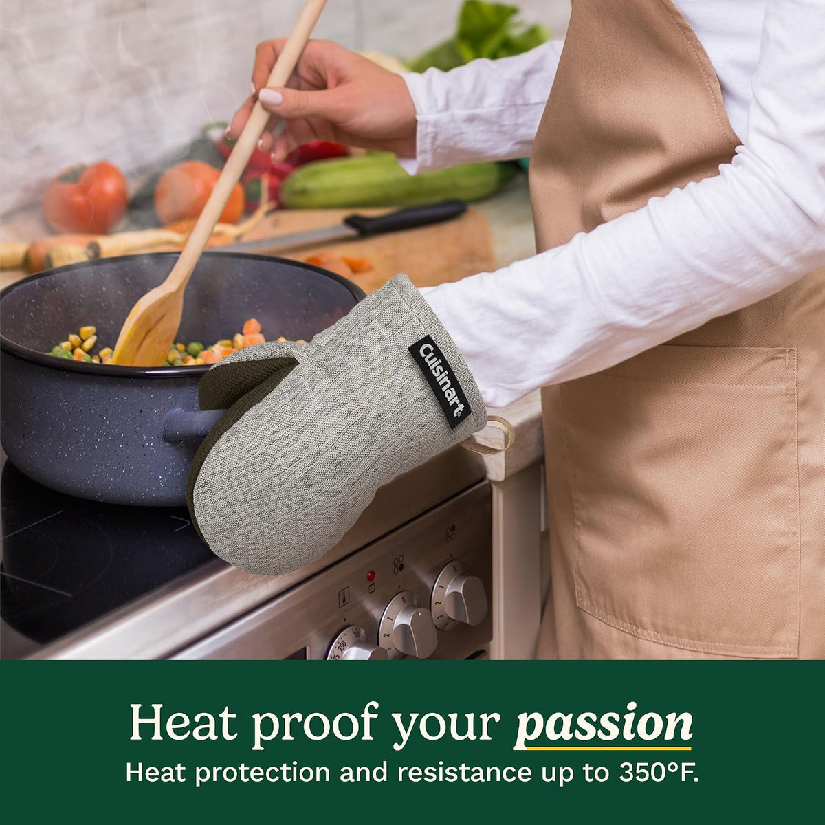 Cuisinart Heritage Mini Oven Mitts, 2-Pack, Neoprene, Heat Resistant 350F