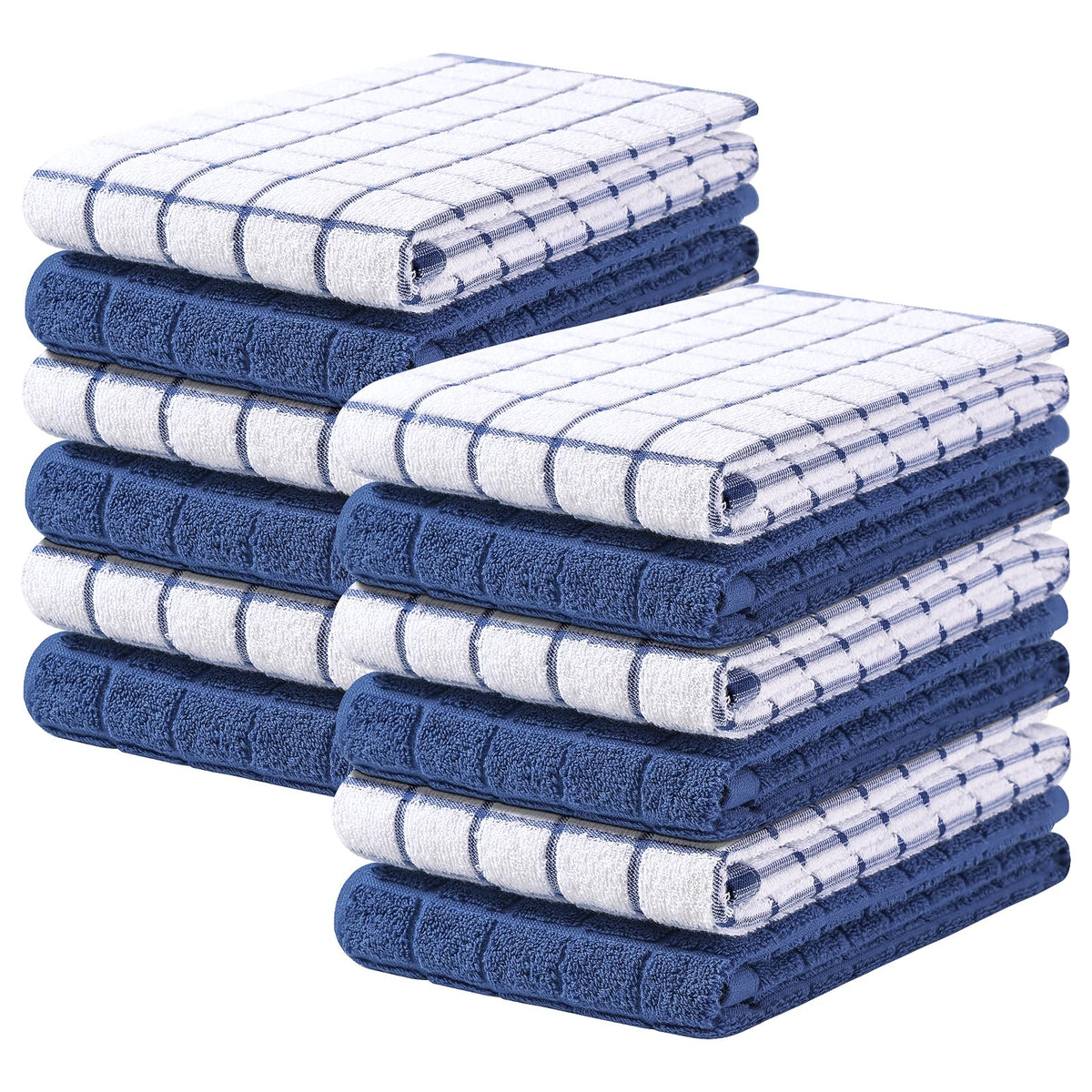 Homaxy Large Premium Cotton Kitchen Towels 16"x 28", 6 Pack, Grey