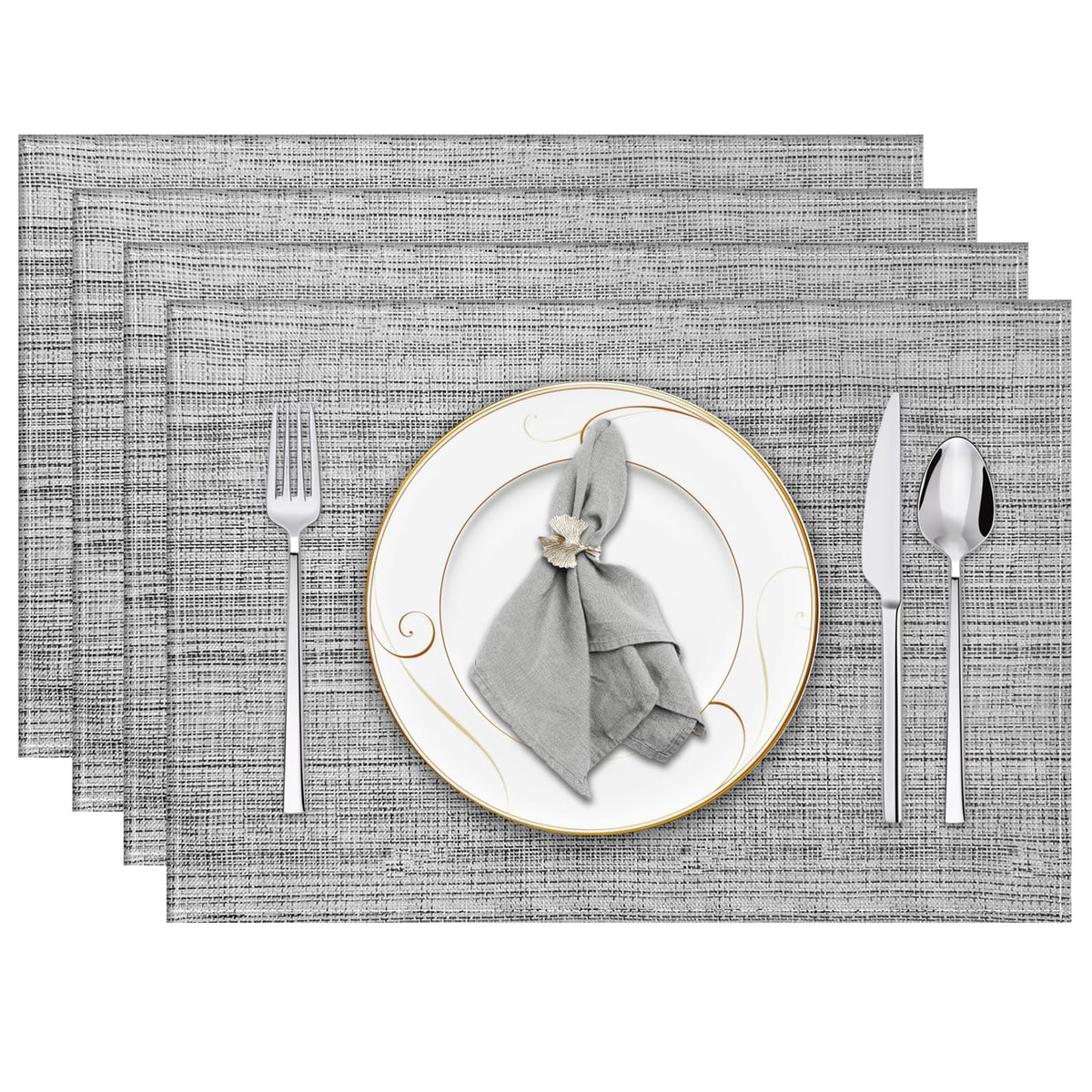 Niviy Placemats, Placemats Set of 4 Washable Place Mats, Green 12" x 18"