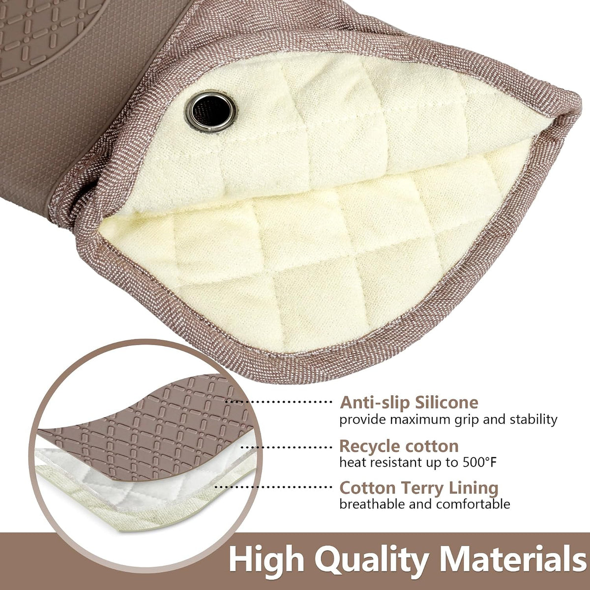 Professional Microwave Silicone Oven Mitts one Pair, Kitchen Mitten Set