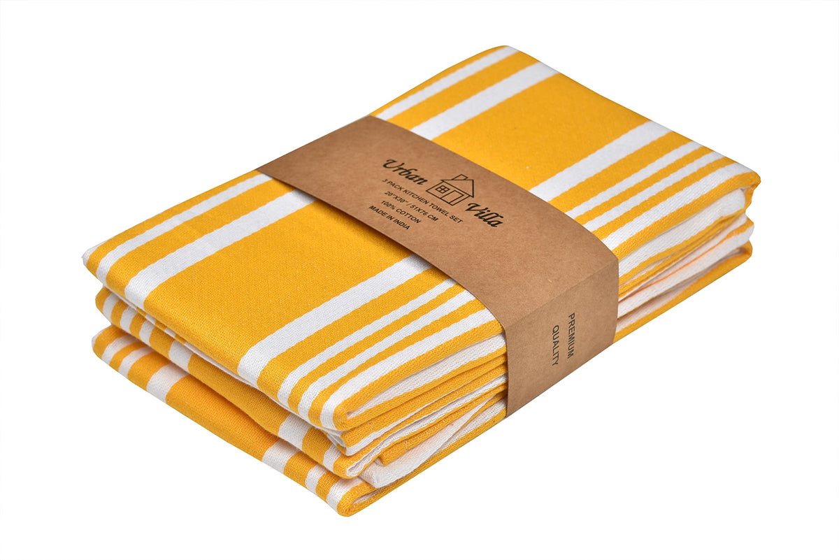 Urban Villa Kitchen Towels Cotton Dish Towels 12”x12” (Set of 8) Grey White