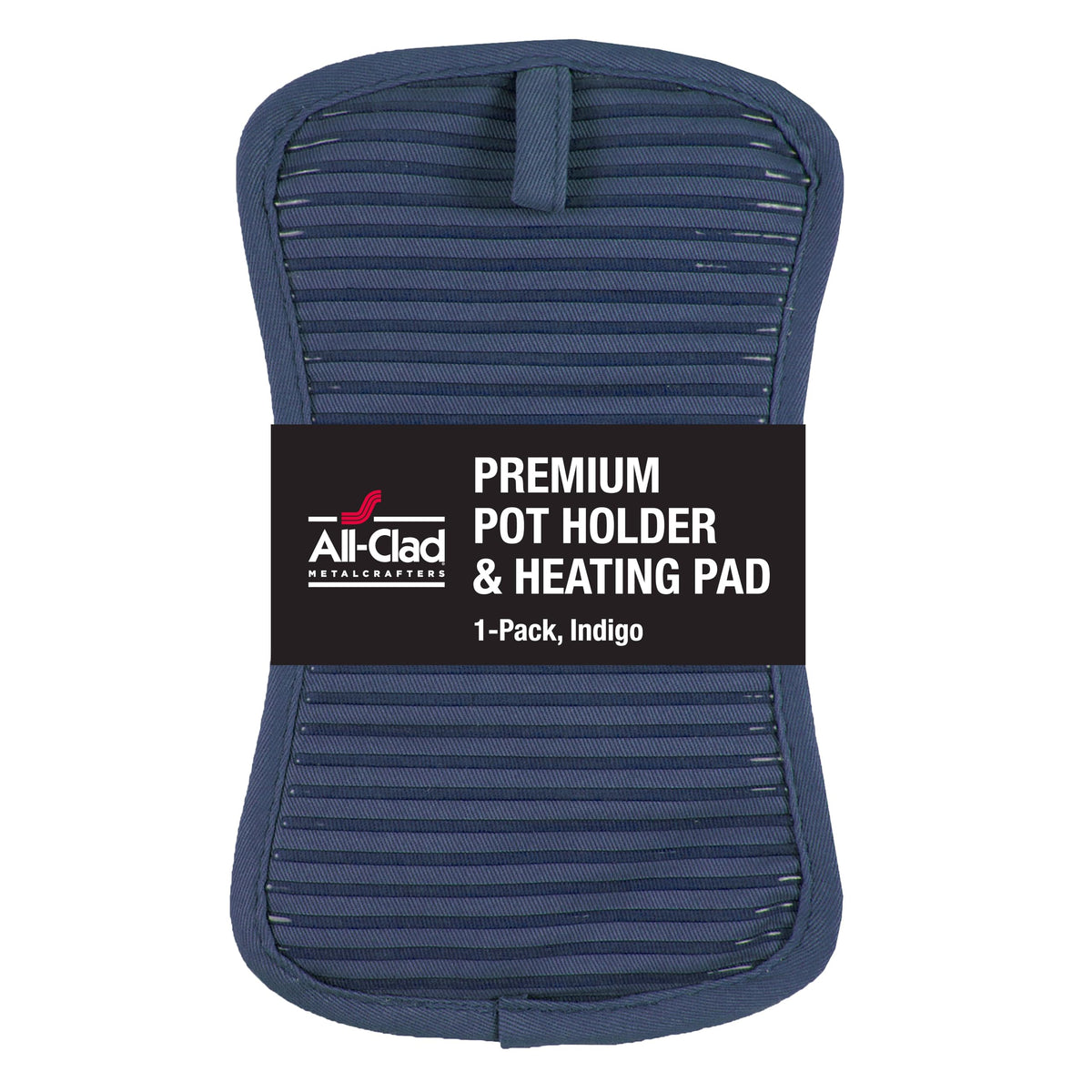 All-Clad Premium Pot Holder & Hot Pad: Heat Resistant to 500 Degrees - 100% Cotton, 10"x6.25" Hot Pad for Kitchen and Barbeque, (2-Pack), Indigo