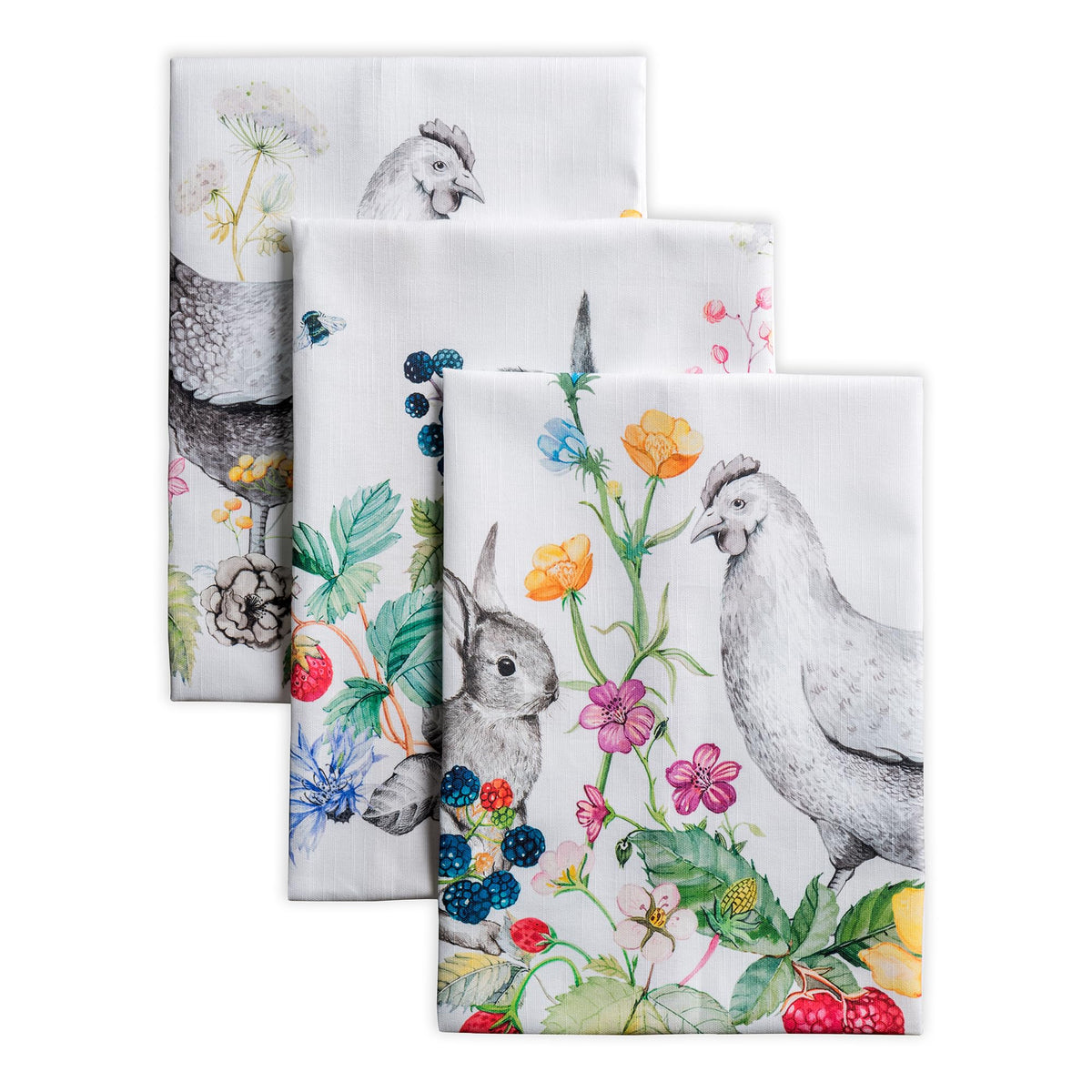 Maison d' Hermine Kitchen Towels Set of 3 Reusable 100% Cotton 27.50" x 20"