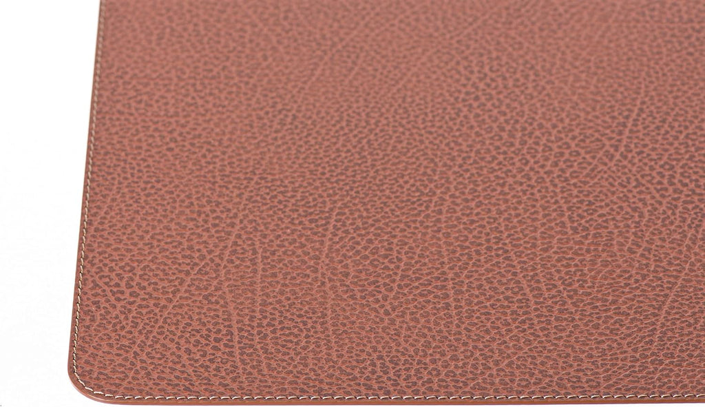 Nikalaz Set of 6 Placemats Made of Recycled Leather (18"x13", Dirty Brown)