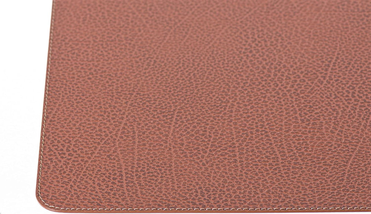 Nikalaz Set of 6 Placemats Made of Recycled Leather (18"x13", Dirty Brown)
