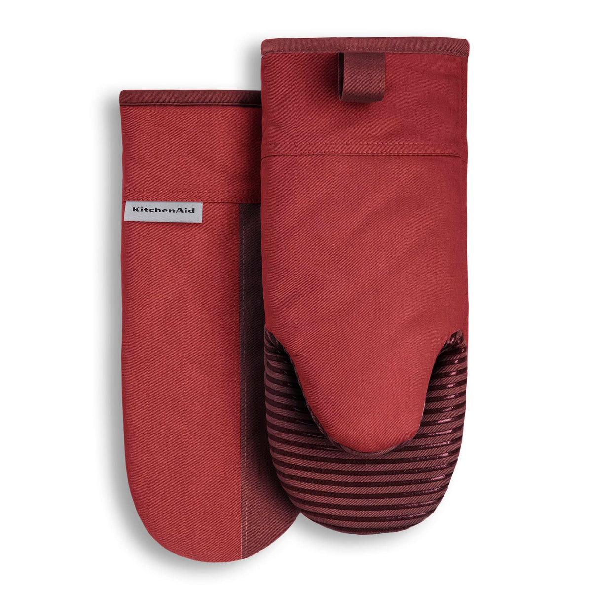 KitchenAid Beacon Two-Tone Non-Slip Oven Mitt Set, Pistachio/Graphite Green, 5.75"x13", 2 Piece