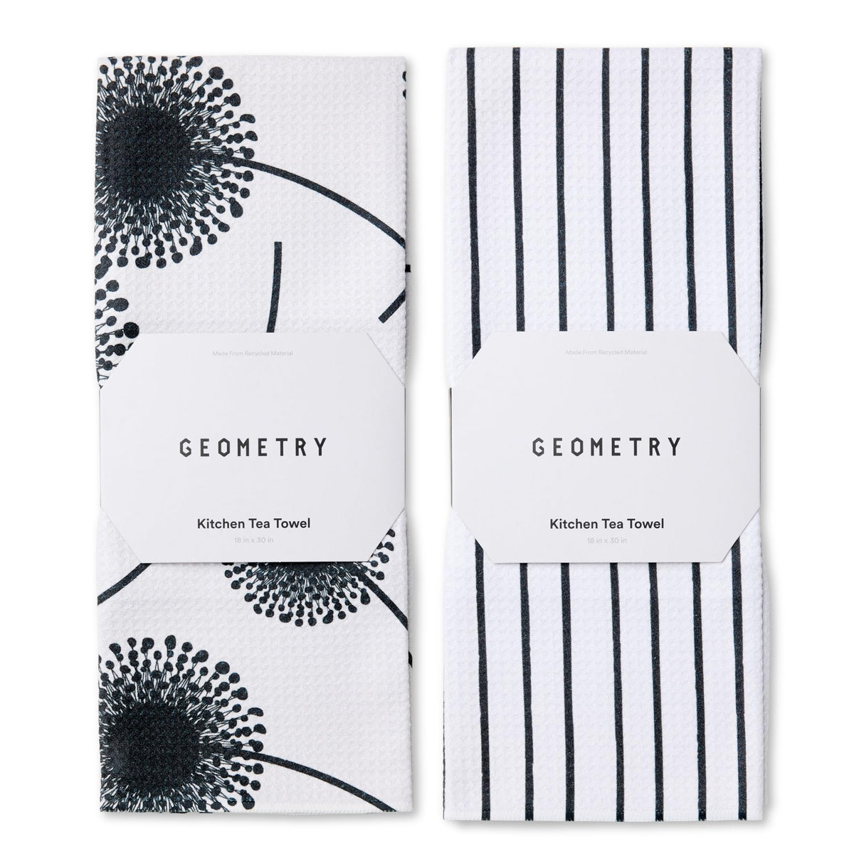 GEOMETRY Kitchen Tea Towels - Quick Dry Microfiber Dish Towels for Kitchen Every Bloom, 18" x 30" 2 Pack