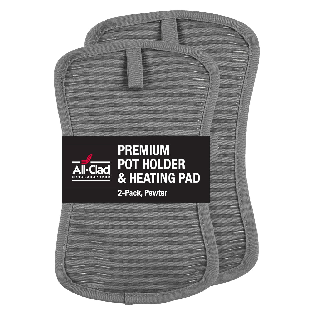 All-Clad Premium Pot Holder & Hot Pad: Heat Resistant to 500 Degrees - 100% Cotton, 10"x6.25" Hot Pad for Kitchen and Barbeque, (2-Pack), Indigo