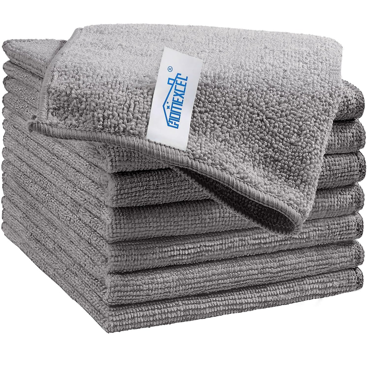 HOMEXCEL Microfiber Cleaning Cloth, Kitchen Towels 12 Pack, Lint Free, Scratch-Free, Highly Absorbent, Reusable Dish Towels for Kitchen and Household