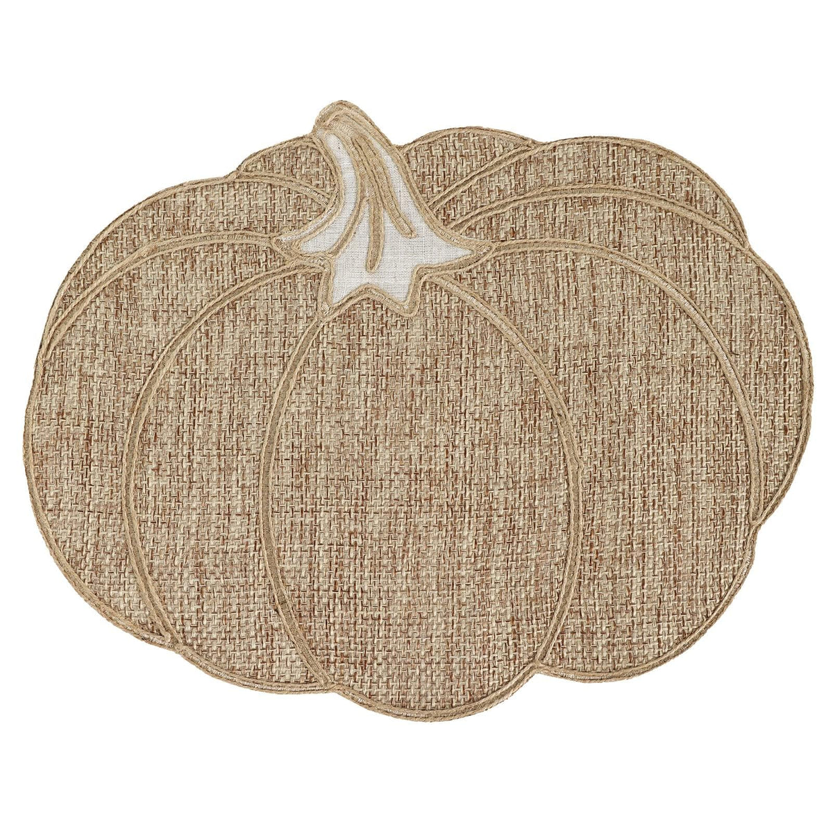 Feuille Fall Placemats Set of 4 – Leaf Placemats for Thanksgiving Harvest Natural Color Burlap, Polyester Autumn Placemats for Fall Decorations
