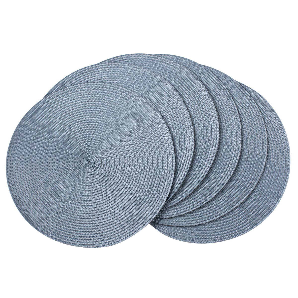 AHHFSMEI Round Placemats Set of 6 Heat Resistant Washable Non-Slip Woven Braided Table Mats for Dining Table Kitchen & Home Decor (Black)