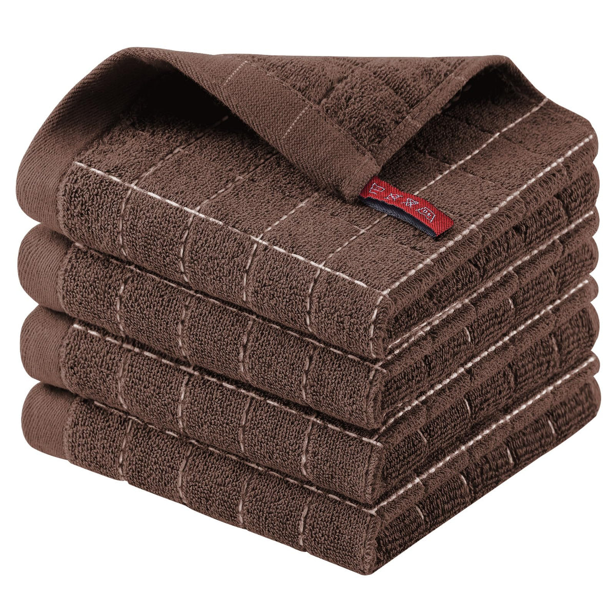 Homaxy 100% Cotton Terry Kitchen Towels, 2 Pack, Black