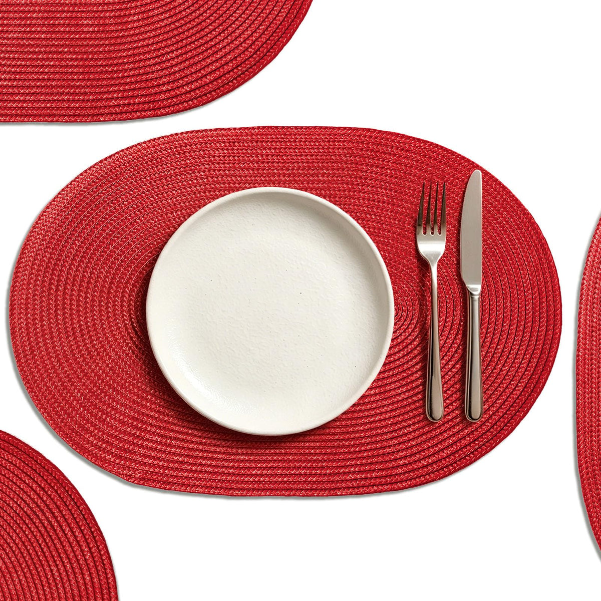 AHHFSMEI Placemats Set of 8 for Dining Table Washable Woven Non-Slip 18x12 inches Placemat Heat-Resistant Durable Table Mats for Dining Table Easy to Clean (Yellow, 8)