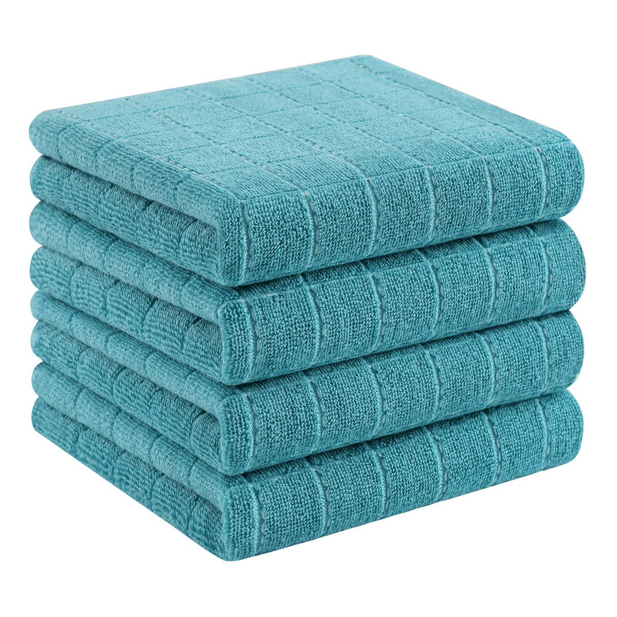 Homaxy 100% Cotton Terry Kitchen Towels, 4 Pack, Black