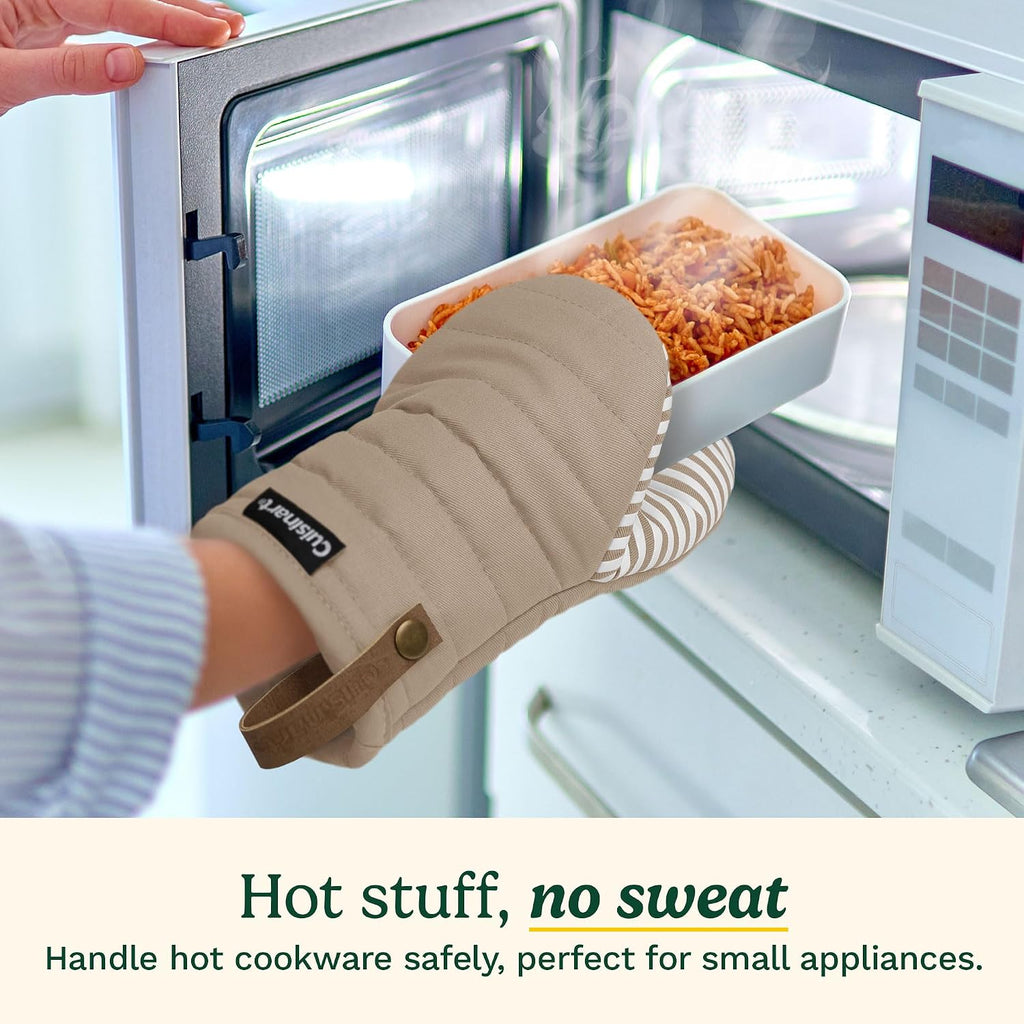 Cuisinart Mini Oven Mitts, 2-Pack 5.5"x8", Printed Silicone, 450F