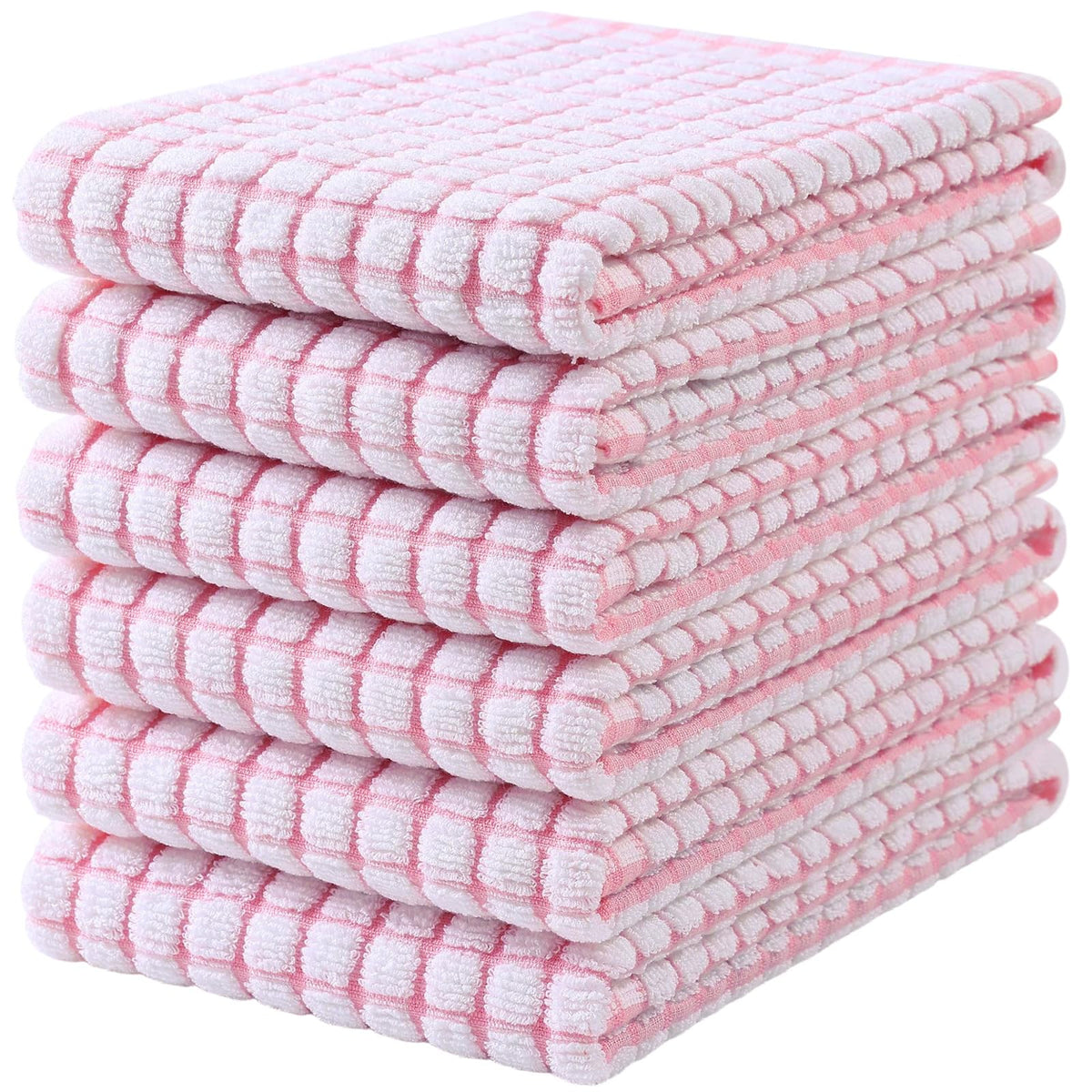 Mordimy Cotton 6 Pack Terry Kitchen Towels, 16 x 25 Inches