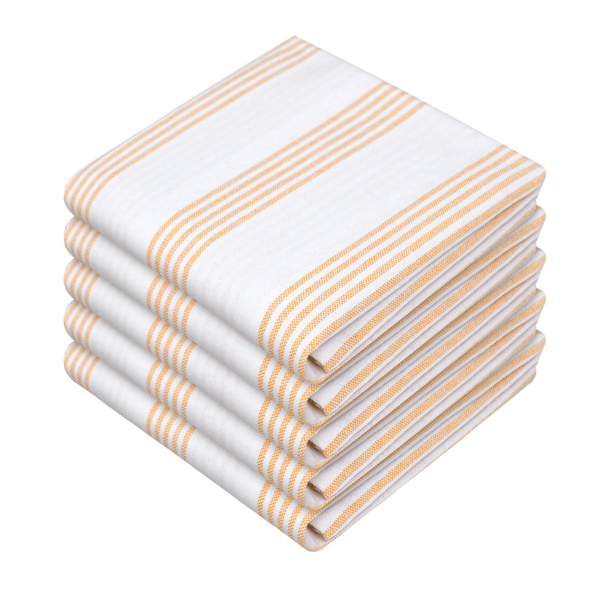 Rust Stripe Dish Towels, 5 Pack, 100% Cotton, Super Absorbent and Quick Dry, Multi Pin Striped Kitchen Towel Set, Durable Wash Cloths for Kitchen Use, Cleaning & Drying Dishes