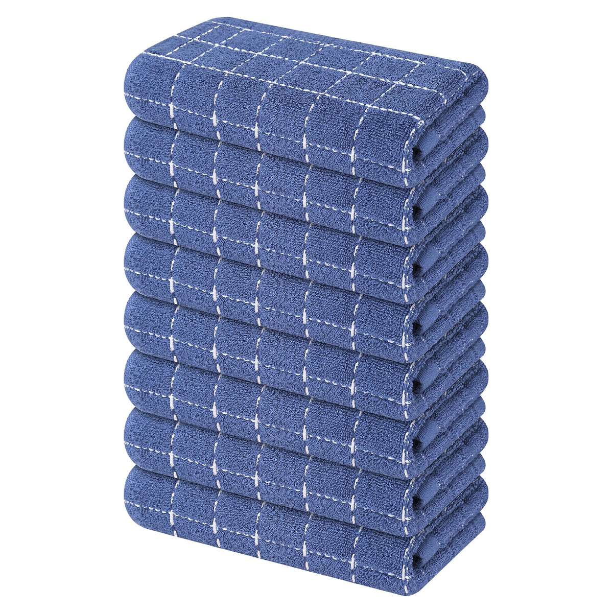 Mordimy Cotton Terry Checkered Kitchen Towels, 16"x 26", 4 Pack, Tan