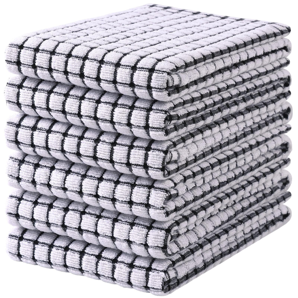 Mordimy Cotton 6 Pack Terry Kitchen Towels, 16 x 25 Inches