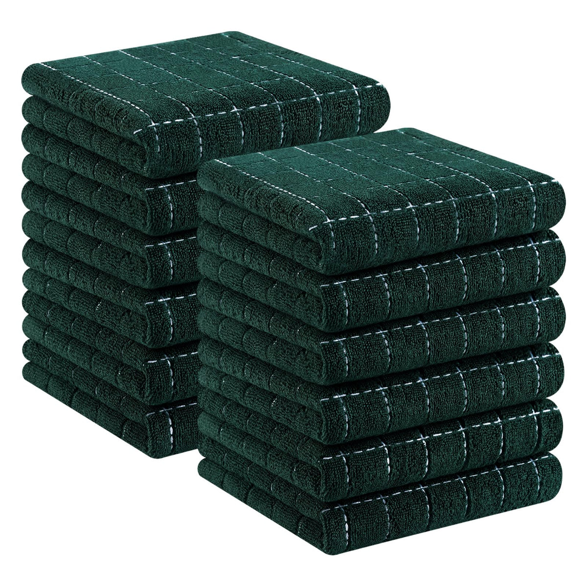 Homaxy 100% Cotton Terry Kitchen Towels, 4 Pack, Black